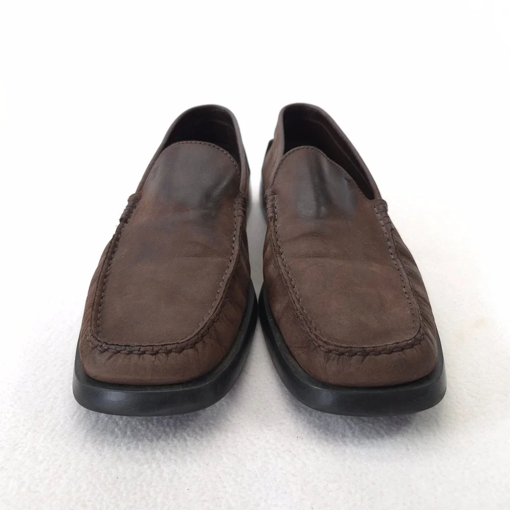Tods Gommino Brown Leather Driving Loafers Pebble Sole Mens Size 11.5
